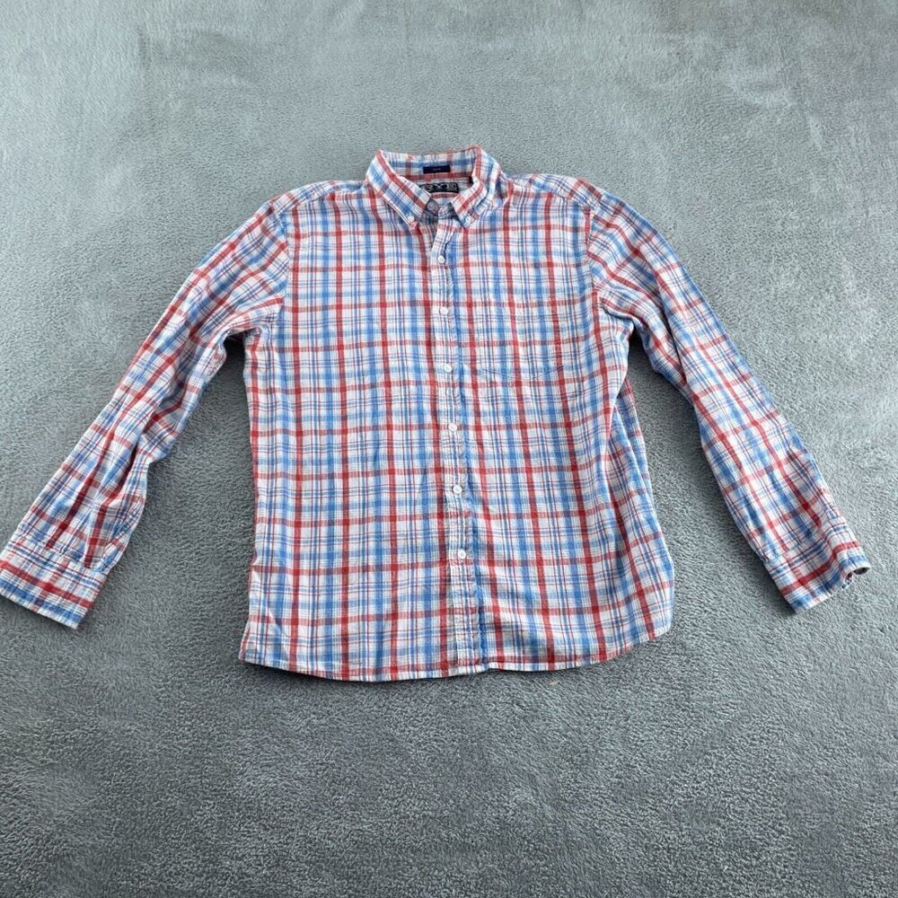 Hawker Rye Mens Slim Fit Long Sleeve Button-Down Shirt L Short 100% Cotton 2090